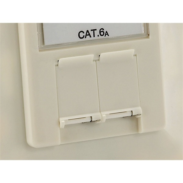 Equip keystone süllyeszthető csatlakozó aljzat - 125775 (2 port, cat6a, stp, 80x80mm, fehér) 5db/csomag