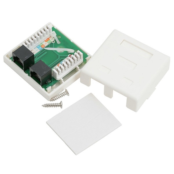 Vez fali aljzat - 05385 (cat5e, utp, 2xrj45, árnyékolatlan, fehér)