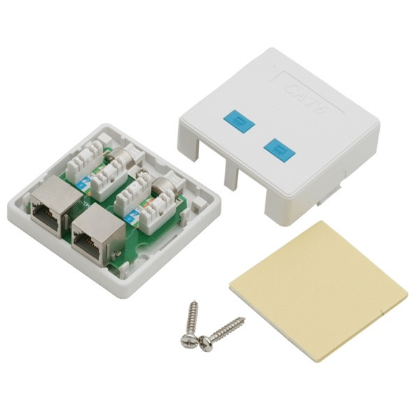 Vez fali aljzat - 05397 (cat5e, ftp, 2xrj45, árnyékolt, fehér)