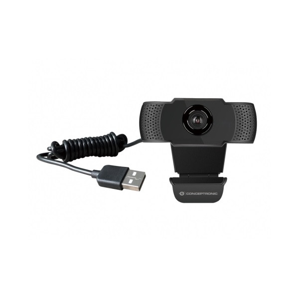 Conceptronic webkamera - amdis01b (1920x1080 képpont, 2 megapixel, 30 fps, usb 2.0, univerzális csipesz, mikrofon)