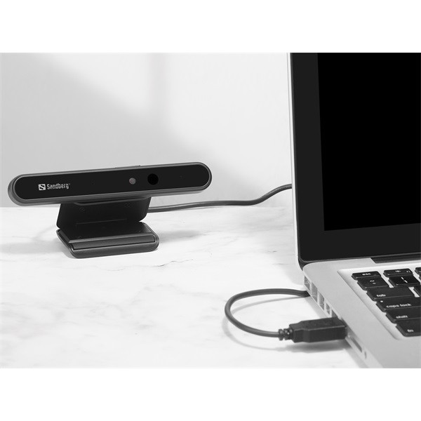 Sandberg webkamera - face-id webcam 1080p (1920x1080, 2mp, látószög: 72°, 30 fps, usb 2.0, univerzális csipesz,mikrofon)