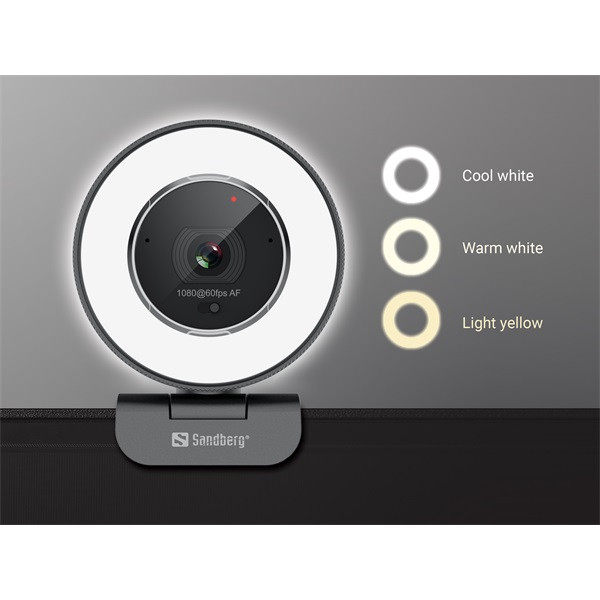 Sandberg webkamera - streamer usb webcam pro elite (2540x1440, betekintési szög: 76°, fekete/ezüst)