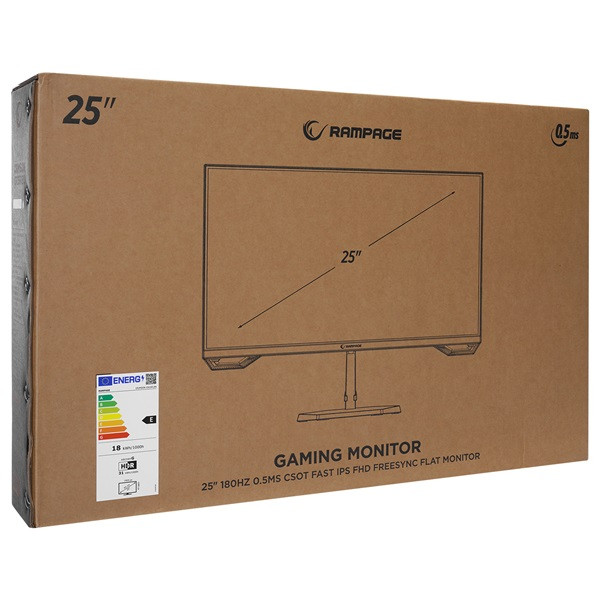 Rampage monitor 25" - crimson cr25r180 (ips, 180hz, 0,5ms, 16:9, 1920x1080, 300cd/m2, 2xhdmi, 1xdp,freesync/g-sync)