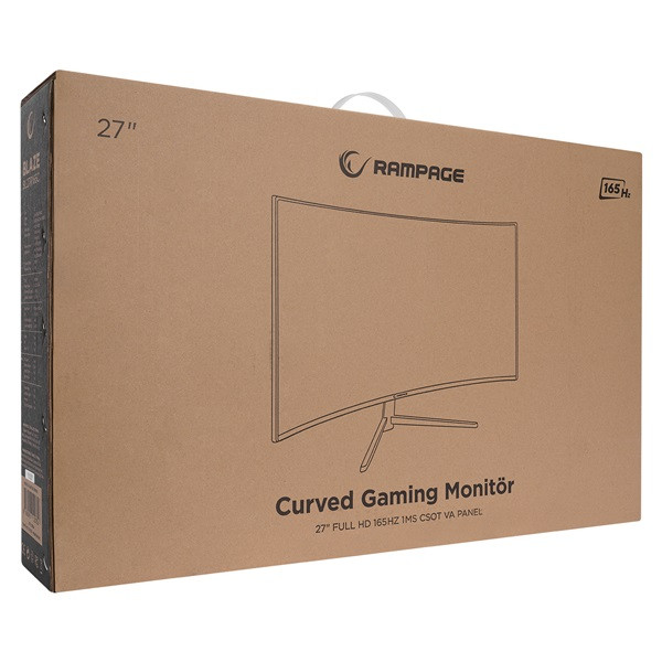 Rampage monitor 27" - blaze bl27r165c  (va, 165hz, 1ms, 16:9, 1920x1080, 220cd/m2, hdmi, dp, fekete, freesync, ívelt)