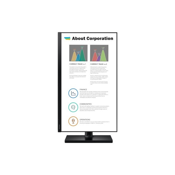 Samsung monitor 24" - f24t450fqr (ips, 1920x1080, 16:9, fhd, 75hz, 250cd/m2, 5ms, pivot, flat)