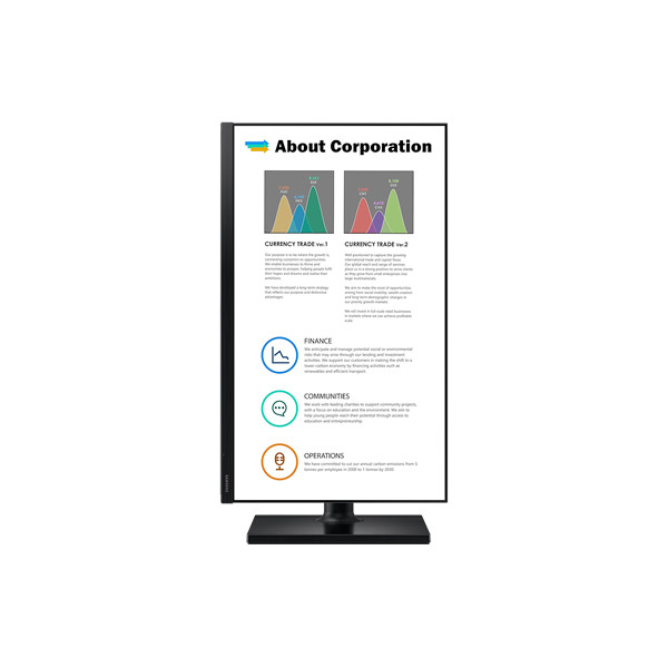 Samsung monitor 27" - f27t450fqr (ips, 1920x1080, 16:9, 75hz, 250cd/m2, 5ms, pivot, flat)