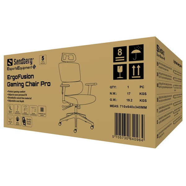Sandberg gamer szék - ergofusion gaming chair pro