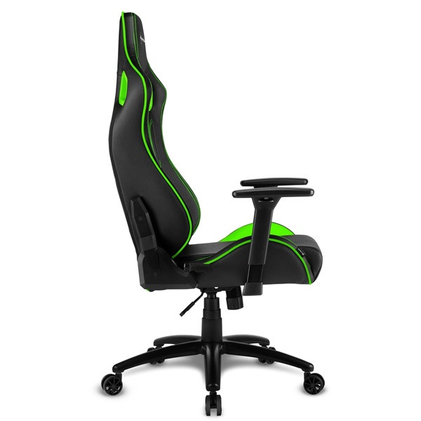 Sharkoon gamer szék - elbrus 2 black/green (állítható magasság; állítható kartámasz; műbőr; acél talp; 150kg-ig)