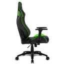 Sharkoon gamer szék - elbrus 2 black/green (állítható magasság; állítható kartámasz; műbőr; acél talp; 150kg-ig)