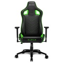 Sharkoon gamer szék - elbrus 2 black/green (állítható magasság; állítható kartámasz; műbőr; acél talp; 150kg-ig)