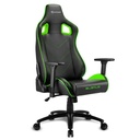 Sharkoon gamer szék - elbrus 2 black/green (állítható magasság; állítható kartámasz; műbőr; acél talp; 150kg-ig)