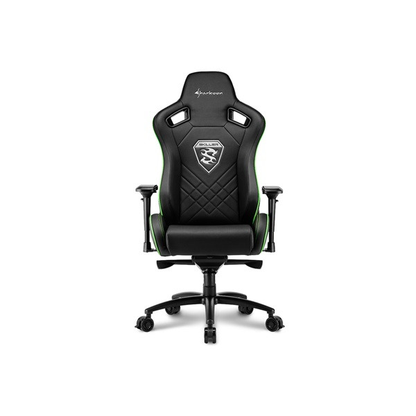 Sharkoon gamer szék - skiller sgs4 black/green (állítható háttámla/magasság; 4d kartámasz; pvc; aluminium talp; 150kg-ig