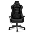 Spirit of gamer szék - crusader black (állítható dőlés/magasság/kartámasz; max.120kg-ig, fekete)
