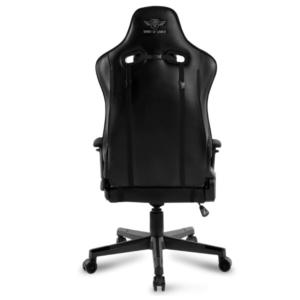 Spirit of gamer szék - crusader black (állítható dőlés/magasság/kartámasz; max.120kg-ig, fekete)