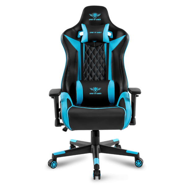 Spirit of gamer szék - crusader blue (állítható dőlés/magasság/kartámasz; max.120kg-ig, kék)