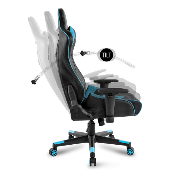 Spirit of gamer szék - crusader blue (állítható dőlés/magasság/kartámasz; max.120kg-ig, kék)