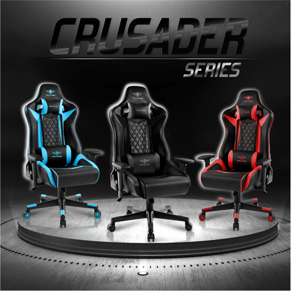 Spirit of gamer szék - crusader blue (állítható dőlés/magasság/kartámasz; max.120kg-ig, kék)