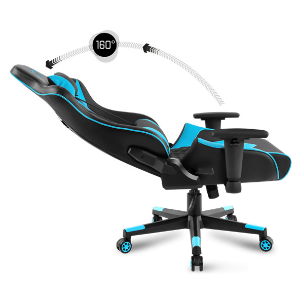 Spirit of gamer szék - crusader blue (állítható dőlés/magasság/kartámasz; max.120kg-ig, kék)