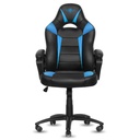 Spirit of gamer szék - fighter blue (állítható magasság; párnázott kartámasz; pu; max.120kg-ig, fekete-kék)