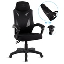 Spirit of gamer szék - hellcat black (állítható dőlés/magasság; szövet; max.120kg-ig, fekete)