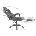 Spirit of gamer szék - mustang black (állítható dőlés/magasság; kihajtható lábtartó; max.120kg-ig, fekete)