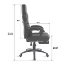 Spirit of gamer szék - mustang black (állítható dőlés/magasság; kihajtható lábtartó; max.120kg-ig, fekete)
