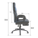 Spirit of gamer szék - mustang blue (állítható dőlés/magasság; kihajtható lábtartó; max.120kg-ig, kék)