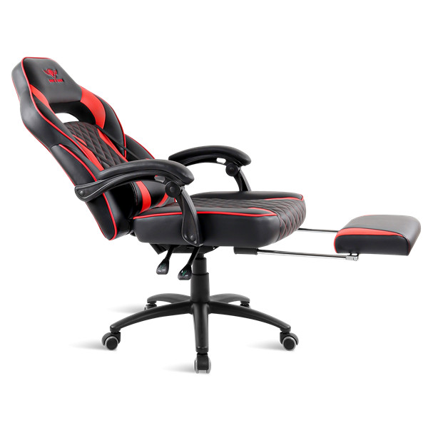 Spirit of gamer szék - mustang red (állítható dőlés/magasság; kihajtható lábtartó; max.120kg-ig, piros)