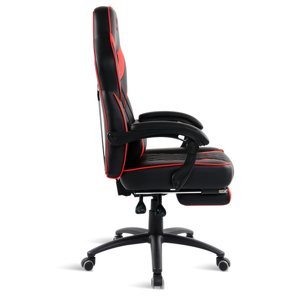 Spirit of gamer szék - mustang red (állítható dőlés/magasság; kihajtható lábtartó; max.120kg-ig, piros)