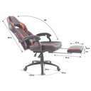 Spirit of gamer szék - mustang red (állítható dőlés/magasság; kihajtható lábtartó; max.120kg-ig, piros)