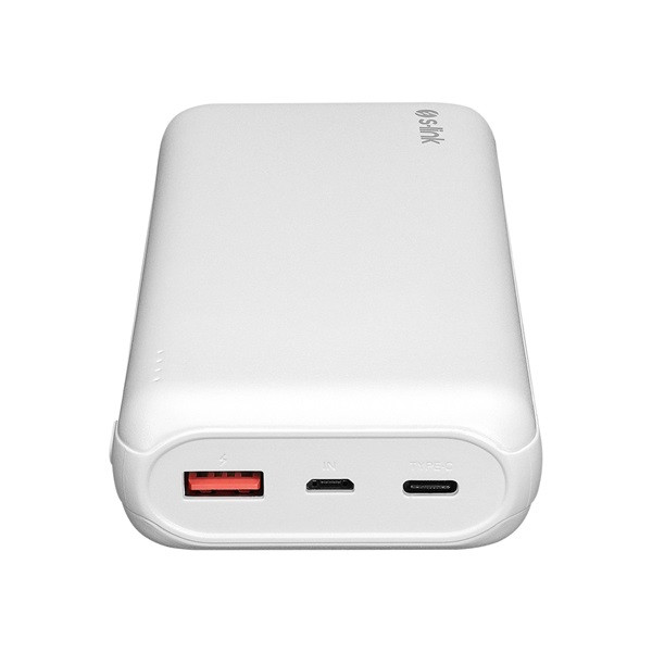 S-link powerbank - g205 20000mah (2xusb, 18w gyorstöltés qc3.0, micro usb, type-c, led, fehér)