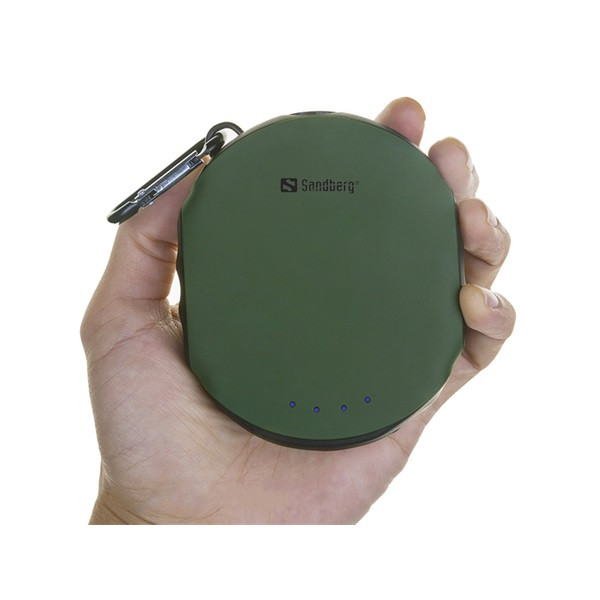 Sandberg akkubank - survivor powerbank 10000 (csatlakozók: microusb+usb-a, ipx6 vízálló, lámpa+iránytű, zöld)