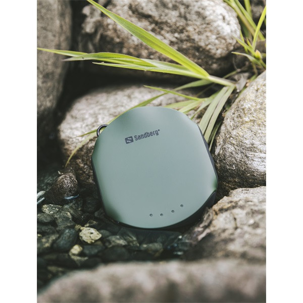 Sandberg akkubank - survivor powerbank 10000 (csatlakozók: microusb+usb-a, ipx6 vízálló, lámpa+iránytű, zöld)