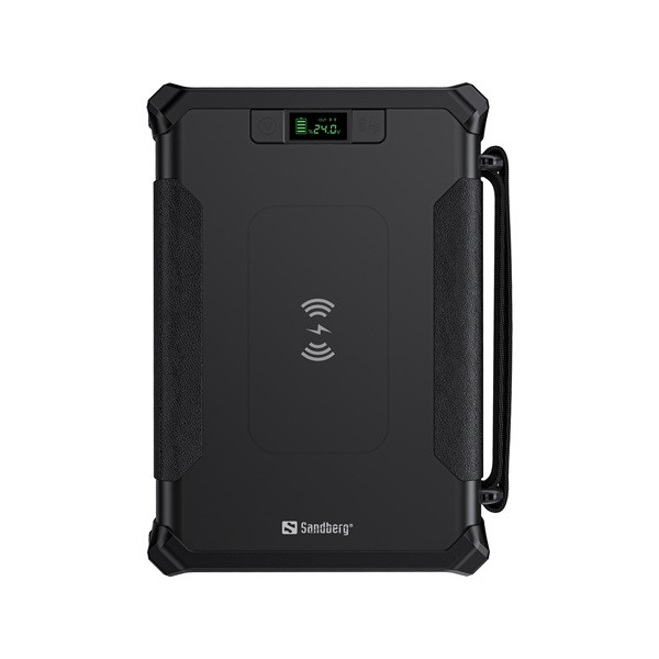 Sandberg akkubank - survivor powerbank 8in1 96000 (ipx4,bemenet: dc, kimenet: dc+2xusb-a qc+1xusb-c+2x szivargyujtó, qi)