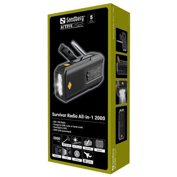 Sandberg akkubank - survivor radio all-in-1 2000
