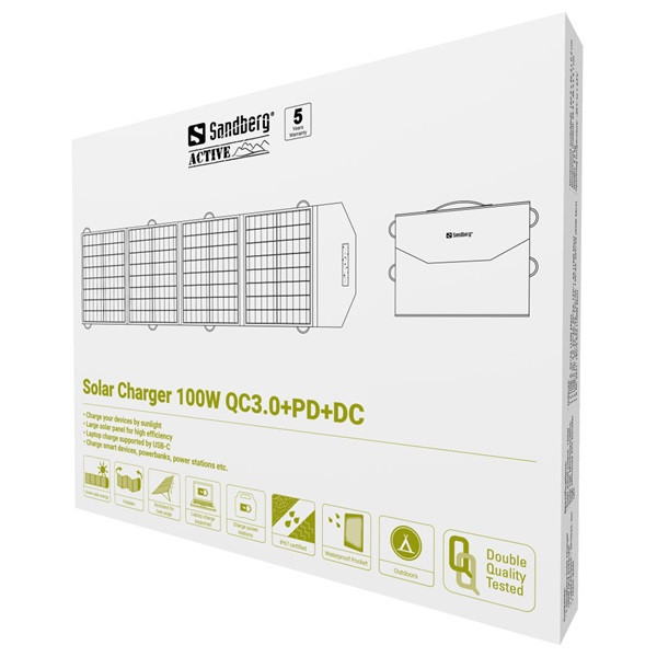 Sandberg napelem tábla - solar charger 100w qc3.0+pd+dc