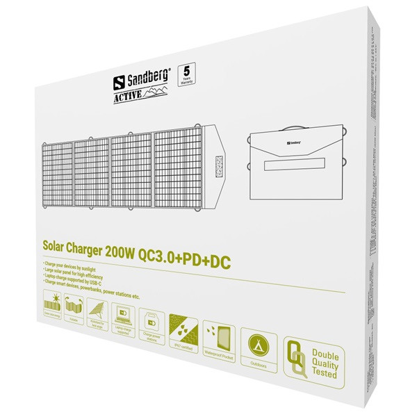 Sandberg napelem tábla - solar charger 200w qc3.0+pd+dc
