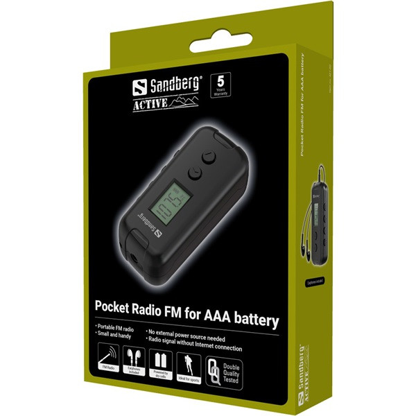 Sandberg rádió - pocket radio fm for aaa battery