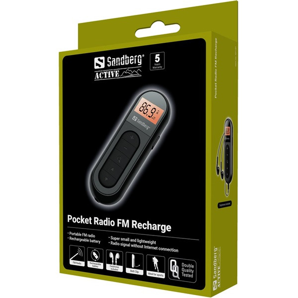 Sandberg rádió - pocket radio fm recharge