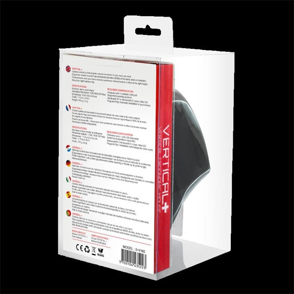 Advance egér - vertical plus mouse (1600 dpi, 6 gomb, ergonomikus, fekete)