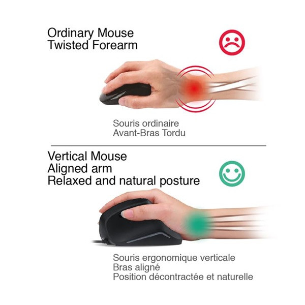 Advance egér - vertical plus mouse (1600 dpi, 6 gomb, ergonomikus, fekete)