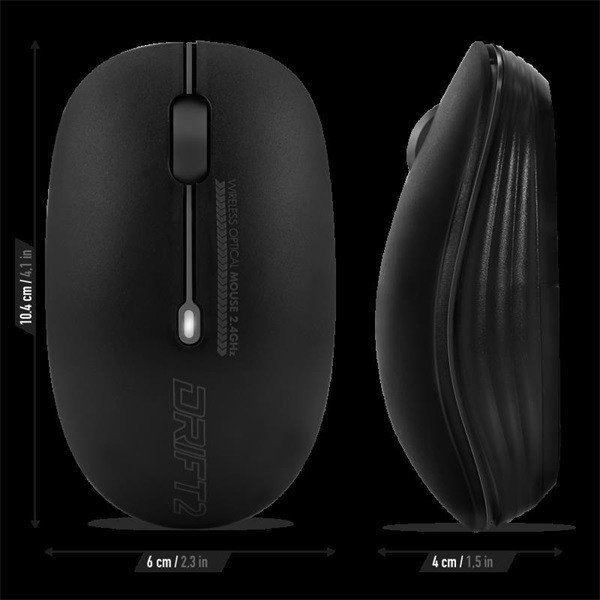 Advance egér vezeték nélküli - drift 2 (1600 dpi, 3 gomb, fekete)