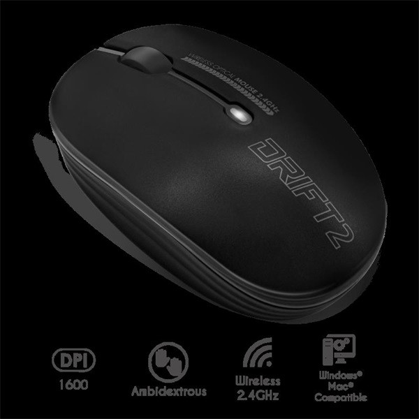 Advance egér vezeték nélküli - drift 2 (1600 dpi, 3 gomb, fekete)