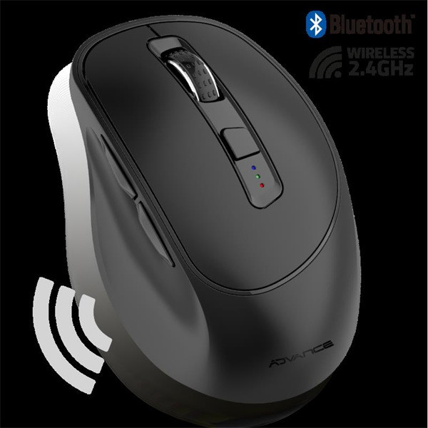 Advance egér vezeték nélküli - ergofit (4800 dpi, 6 gomb, ergonomikus, fekete)