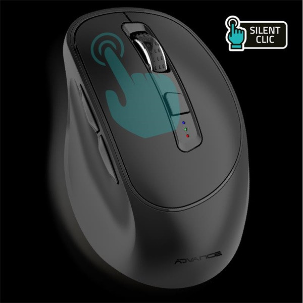 Advance egér vezeték nélküli - ergofit (4800 dpi, 6 gomb, ergonomikus, fekete)