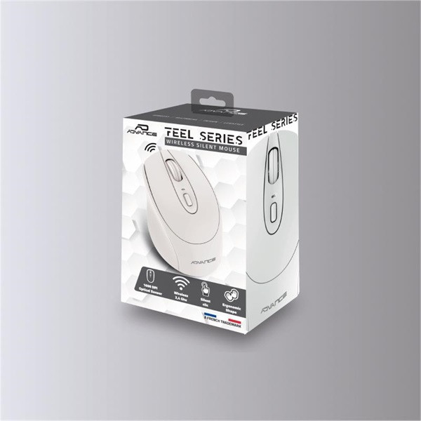Advance egér vezeték nélküli - feel wireless (1600 dpi, 4 gomb, fehér)