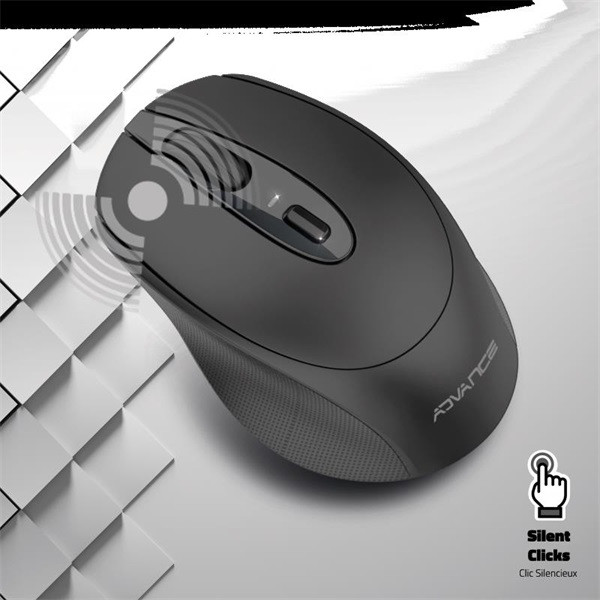 Advance egér vezeték nélküli - feel wireless (1600 dpi, 4 gomb, fekete)