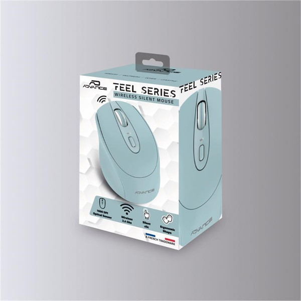 Advance egér vezeték nélküli - feel wireless (1600 dpi, 4 gomb, kék)