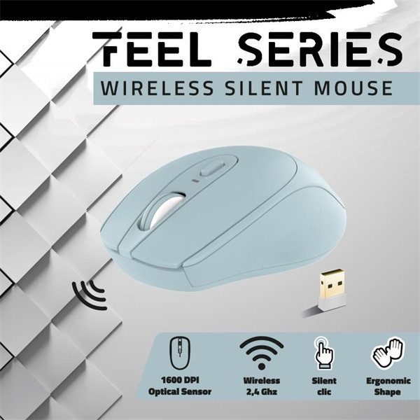 Advance egér vezeték nélküli - feel wireless (1600 dpi, 4 gomb, kék)