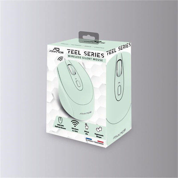 Advance egér vezeték nélküli - feel wireless (1600 dpi, 4 gomb, zöld)